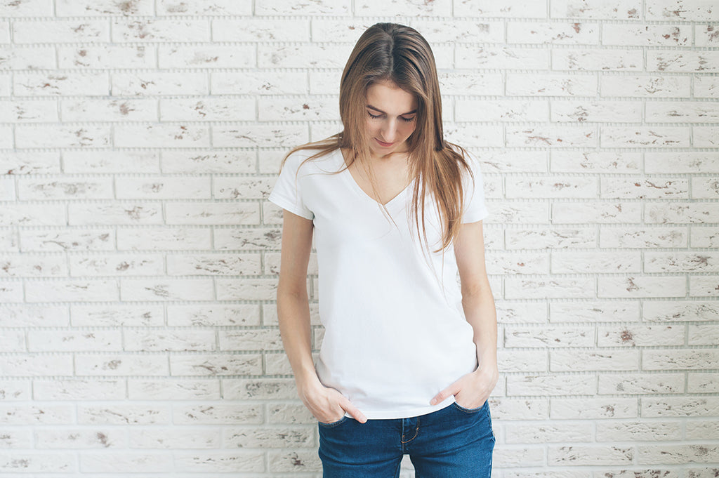 V-Neck Tees with Denim